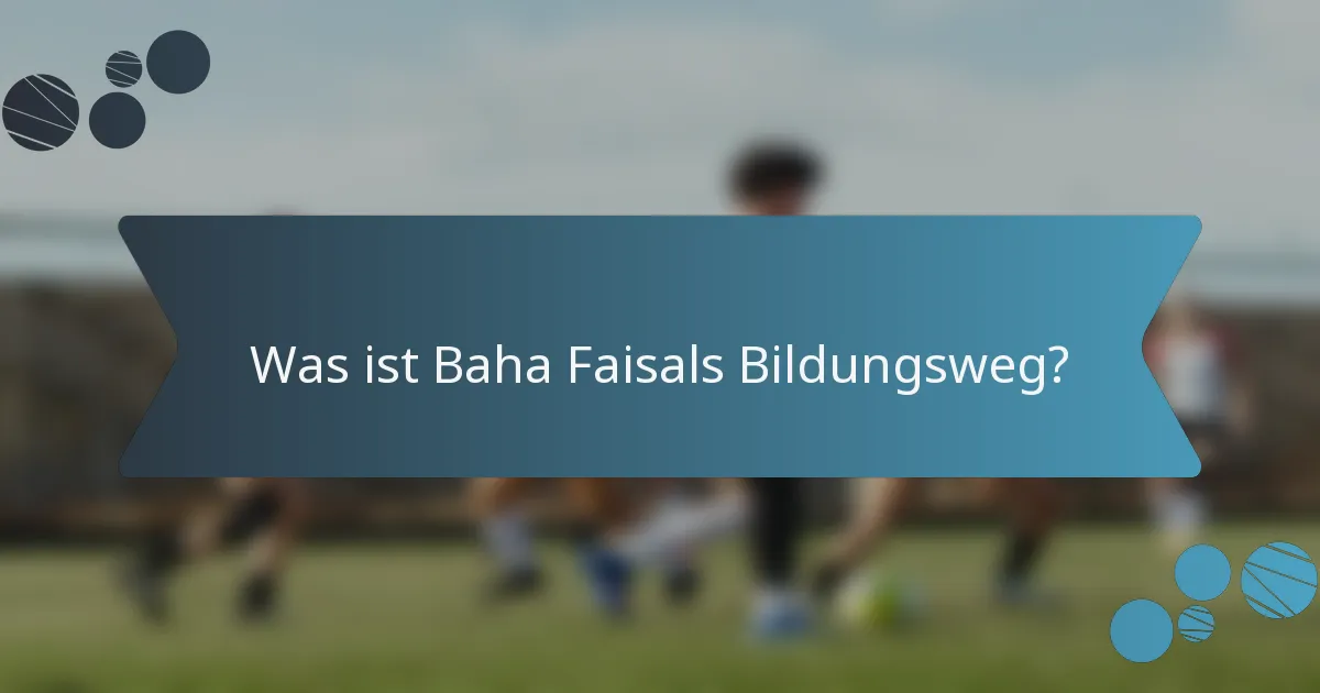 Was ist Baha Faisals Bildungsweg?
