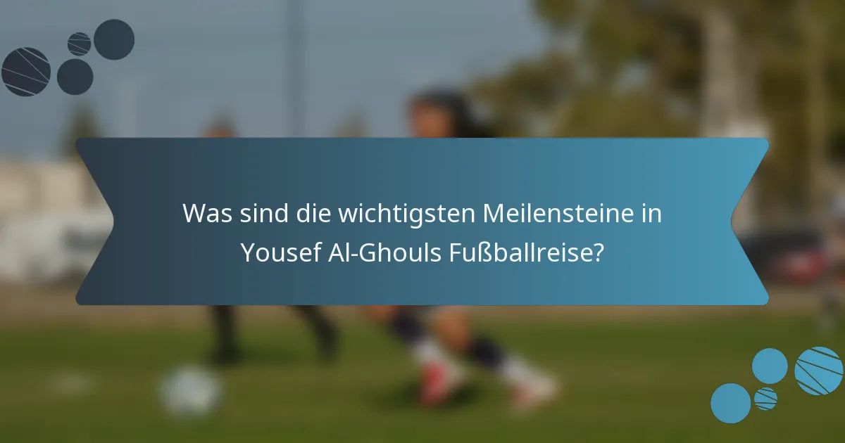 Was sind die wichtigsten Meilensteine in Yousef Al-Ghouls Fußballreise?