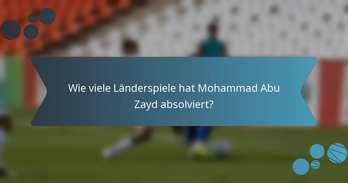 Wie viele Länderspiele hat Mohammad Abu Zayd absolviert?